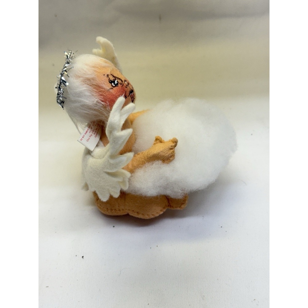 Annalee Doll Set Of 2 Angel Cherub on Fluffy Cloud Felt Figurines 1971 & 1981 - Picture 5 of 11